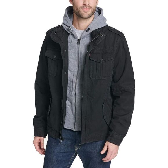 Levi’s Sherpa Lined Denim Trucker Jean Jacket Black Medium - Picture 1 of 16